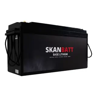 SKANBATT Base Lithium - 12V 300Ah 200a BMS - 483x170x240mm - 3 Års garanti