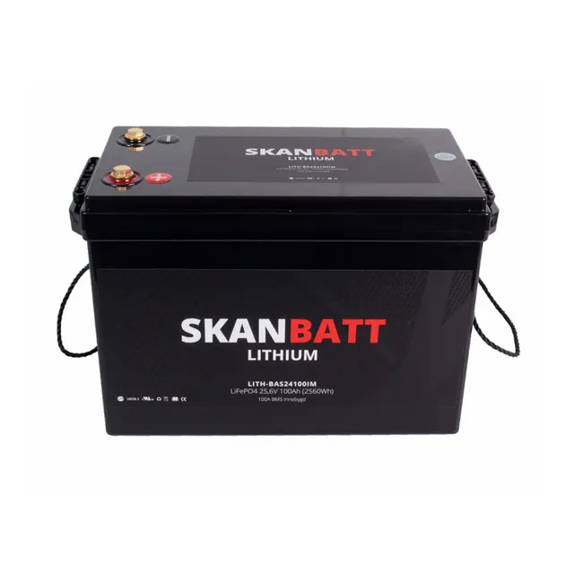 SKANBATT Base Lithium -24V 100Ah 100a BMS  3 Års garanti 