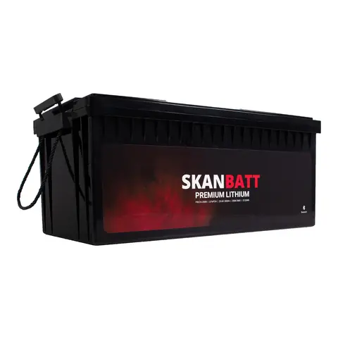 SKANBATT Premium LiFeP04 24v 200AH 200A BMS - m/ Bluetooth - 5120Wh