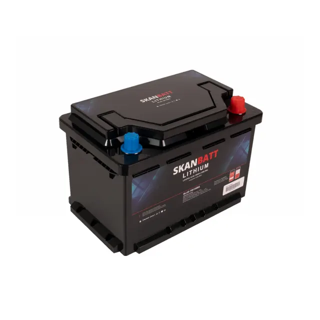 SKANBATT Lithium Batteri 12V 100Ah Bluetooth 100a BMS 279x176x190mm - Small 