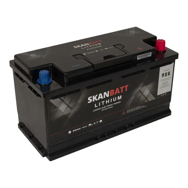 SKANBATT V2 Lithium Batteri 12V 150AH -150A BMS - Bluetooth 