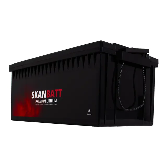 SKANBATT Premium LiFeP04 24v 200AH 200A BMS - m/ Bluetooth - 5120Wh 