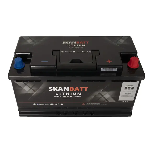 SKANBATT V2 Lithium Batteri 12V 150AH -150A BMS - Bluetooth 