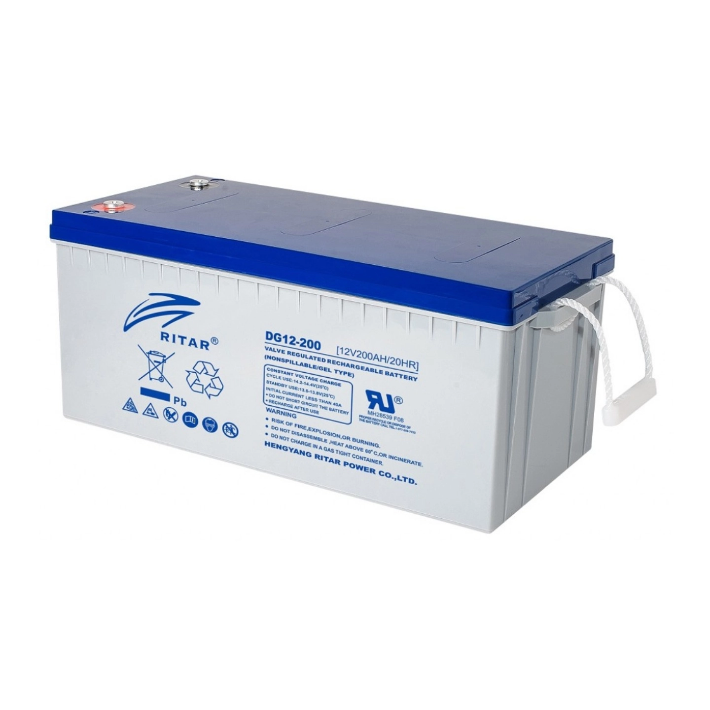 RITAR GEL Deep Cycle Batteri 12V 200ah 522x240x223mm +høyre