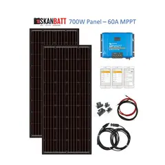 SKANBATT Solcellepanel Pakke Rammepanel 700W -&#160;1956x992x35mm - Victron 60A MPPT