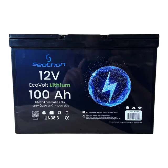 SEATHON EcoVolt Lithium batteri 100 Ah 12V - 100A BMS 