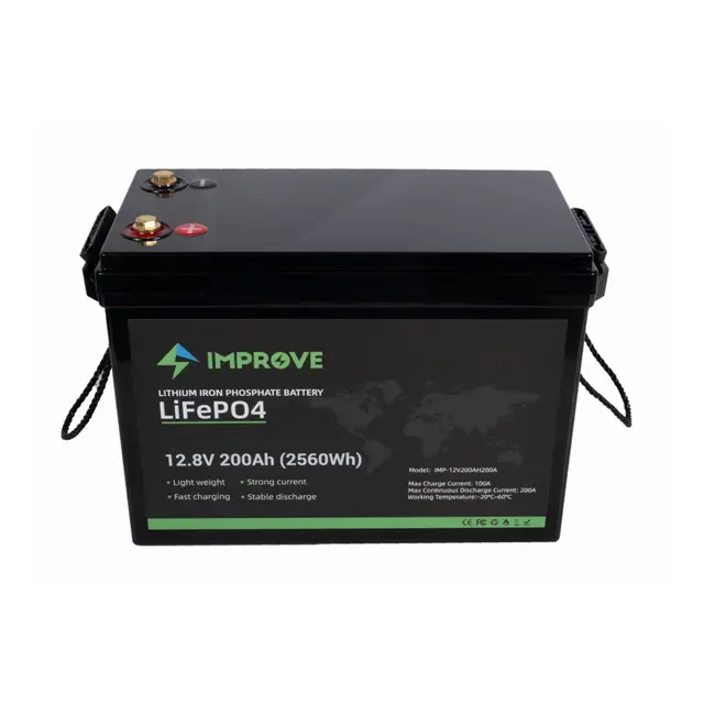 IMPROVE Lithium Batteri 12V 200Ah LiFePO4 BMS 200a 