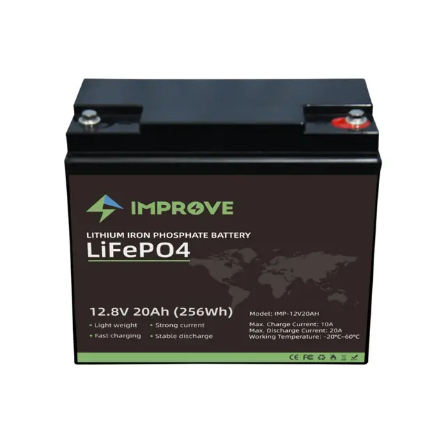 IMPROVE Lithium Batteri 12V 20Ah 12V (LiFePO4) BMS 20A 