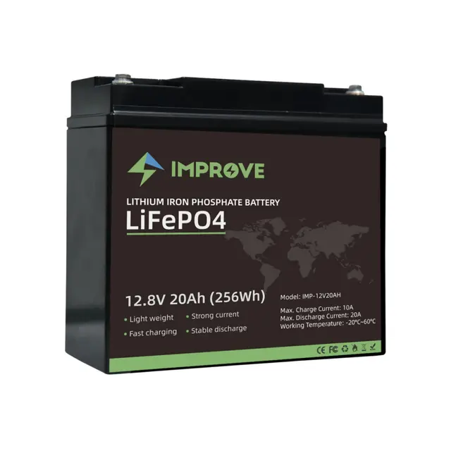 IMPROVE Lithium Batteri 12V 20Ah 12V (LiFePO4) BMS 20A 