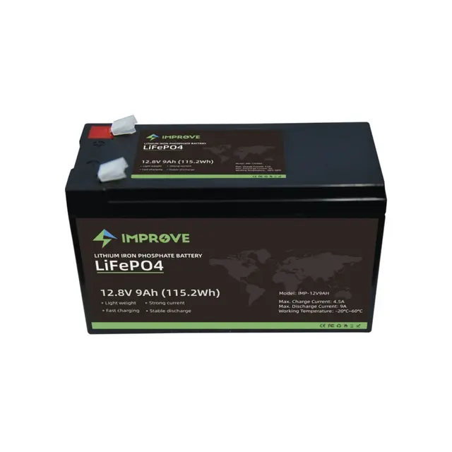 IMPROVE Lithium Batteri 12V 9Ah 12V (LiFePO4) BMS 9A 