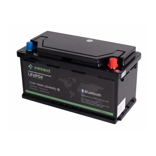 IMPROVE Lithium Batteri 12V 160Ah (LiFePO4)  - Bobil - Heat - Bluetooth 