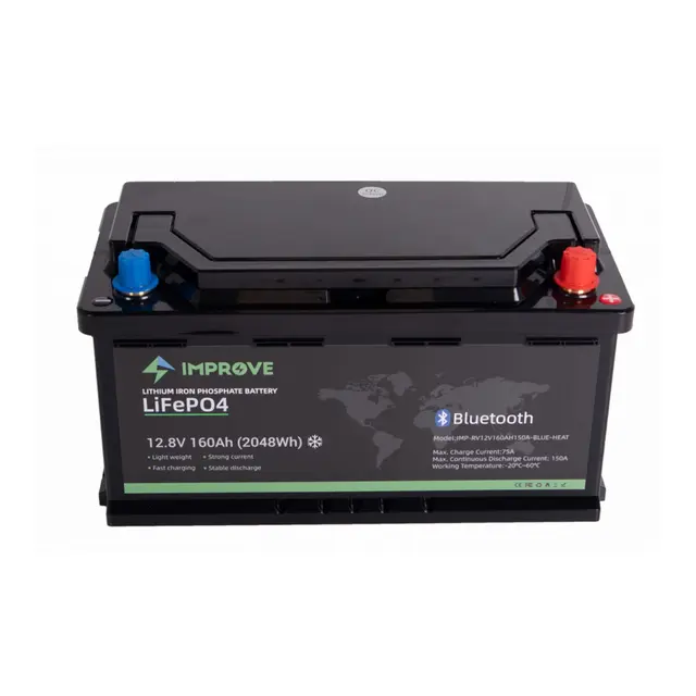 IMPROVE Lithium Batteri 12V 160Ah (LiFePO4)  - Bobil - Heat - Bluetooth 