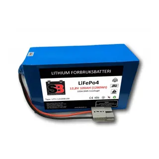 SKANBATT Lithium Batteri 12V 100ah 100a BMS&#160; &#160; Lith-12100b100