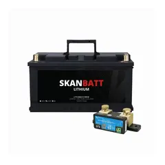 SKANBATT Lithium Batteri 12V 104ah 100a BMS 279x175x190mm) - Med Bluetooth