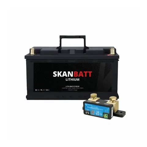 SKANBATT Lithium Batteri 12V 104ah 100a BMS 279x175x190mm) - Med Bluetooth
