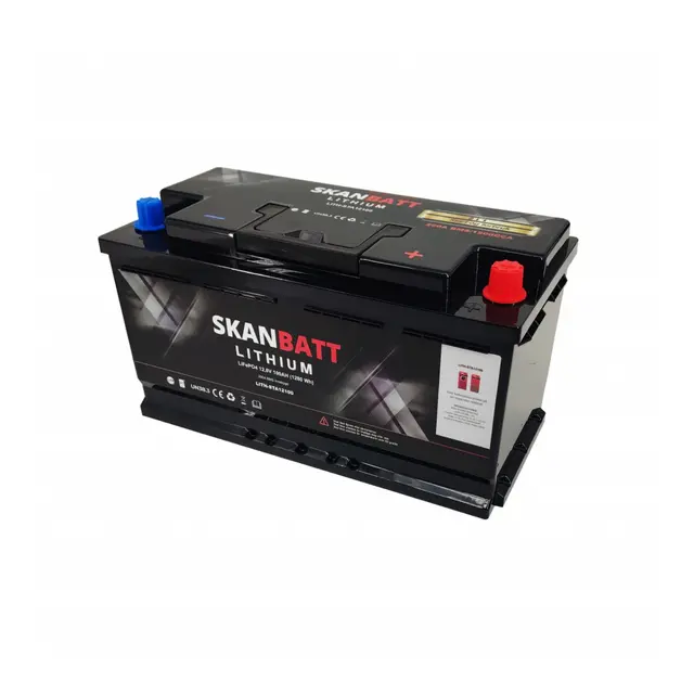 SKANBATT Lithium Start / forbruksbatteri 12V 100Ah  1500ca - Bluetooth 