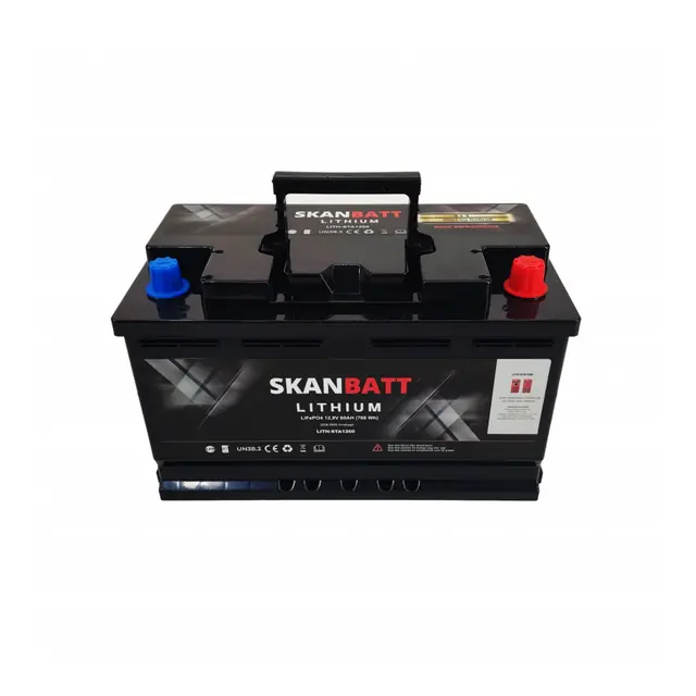 SKANBATT Lithium Start / forbruksbatteri 12V 60Ah 900ca - Bluetooth 