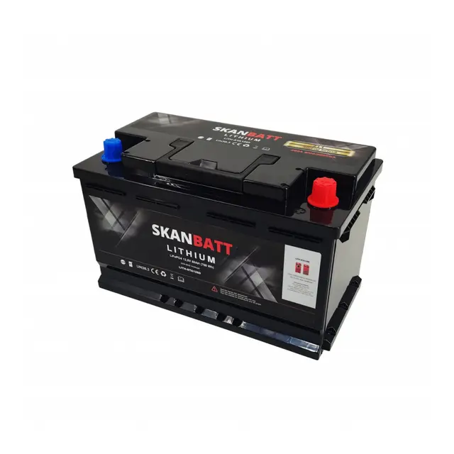 SKANBATT Lithium Start / forbruksbatteri 12V 60Ah 900ca - Bluetooth 