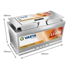 VARTA Lithium Ll150 12V 150Ah Heat - Bluetooth -&#160;353x175x190mm