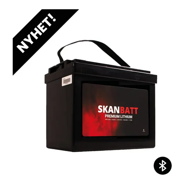 SKANBATT Premium Lithium - 12V 87Ah 100a BMS -  - Bluetooth - 8 Års garanti 