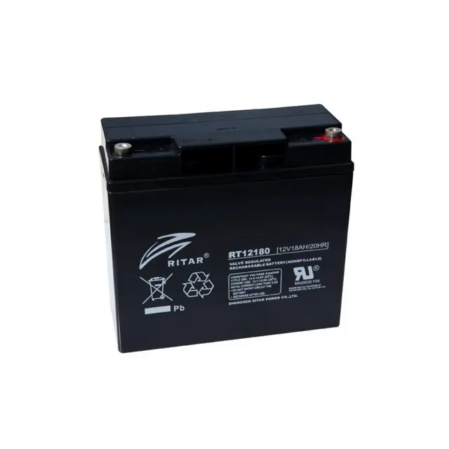 RITAR AGM Batteri 12V - 18Ah 181x77x167mm - M5 Terminaler 