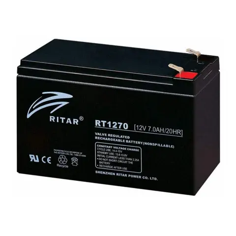 RITAR AGM Batteri 12V F2 flatstifter