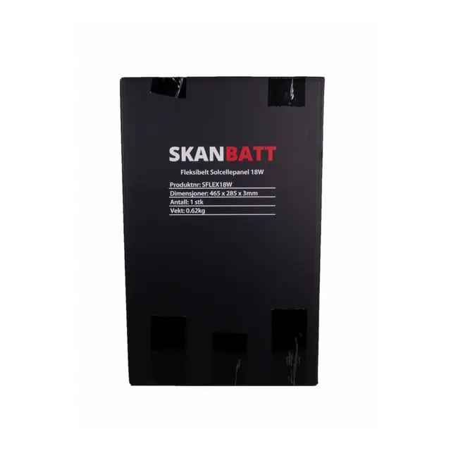 SKANBATT Fleksibelt Solcellepanel 18W - Etfe - 465x285x3mm 