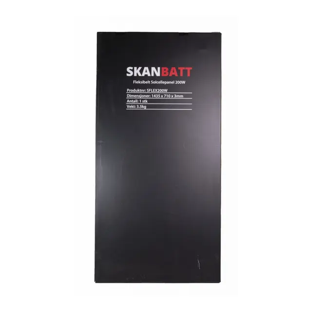 SKANBATT Fleksibelt Solcellepanel 200w Etfe - 1435x710x3mm 