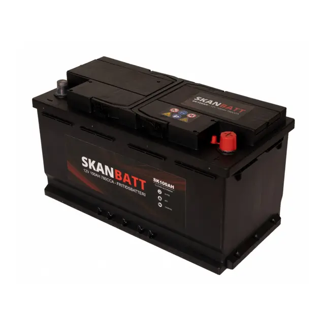 SKANBATT Fritidsbatteri 12V 100ah 780cca (354x175x190/190mm) +høyre 