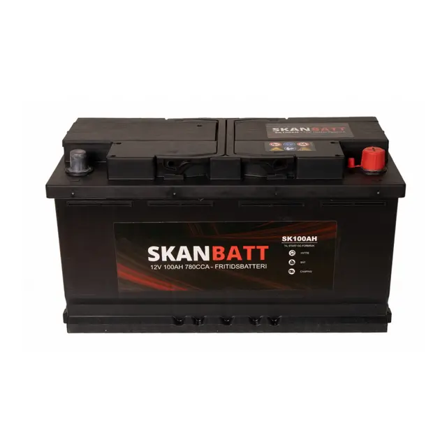 SKANBATT Fritidsbatteri 12V 100ah 780cca (354x175x190/190mm) +høyre 