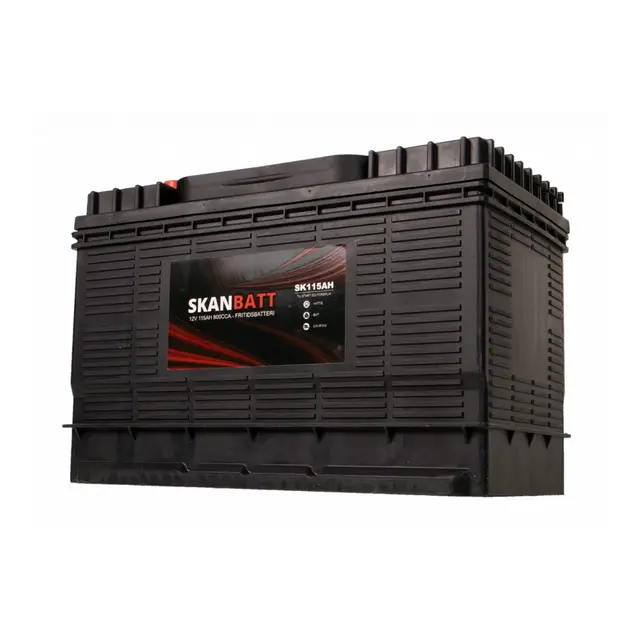 SKANBATT Fritidsbatteri 12V 115AH 800cca (330x172x222/242mm) +midtstilt 