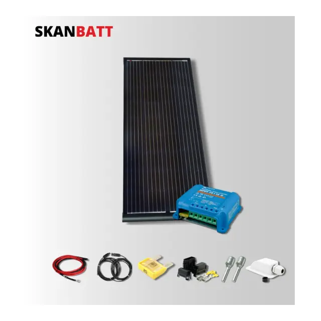 SKANBATT Solcellepakke - 150W Aero-SLIM - m/ MPPT regulator 15A 