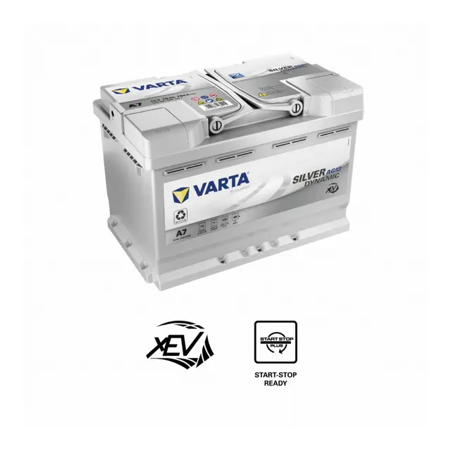 VARTA AGM Batteri 12V 70ah 760cca 278x175x190mm + høyre A7 xEV 