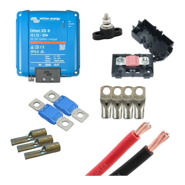 VICTRON Ladepakke Båt m/ 50A Dc-dc lader med fortinnet kabler 