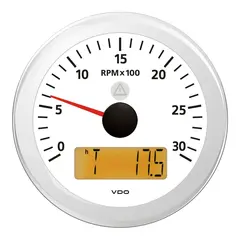 VDO Turteller/timetell 3000 RPM hvit o/m
