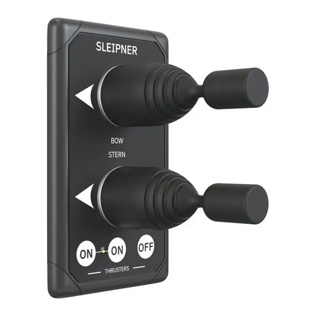 SLEIPNER Kontrollpanel - dobbel Joystick 12/24V - Firkantet - Sprutsikker - sort 
