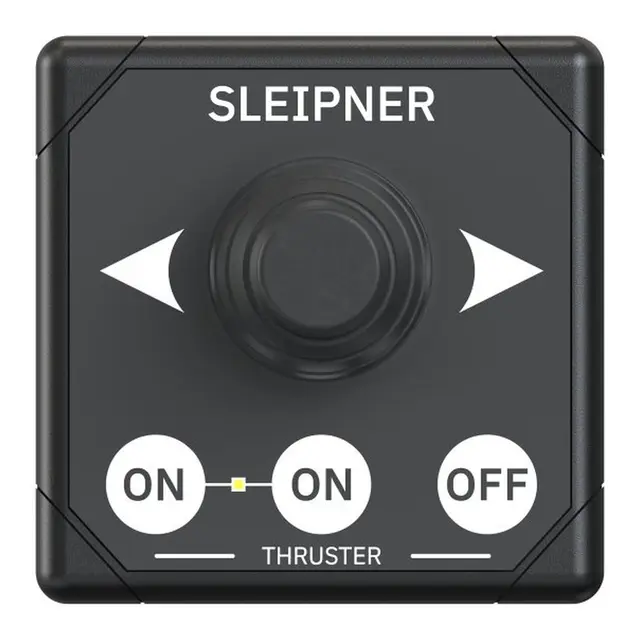 SLEIPNER Kontrollpanel - Joystick 12/24V - Firkantet - Sprutsikker - sort 