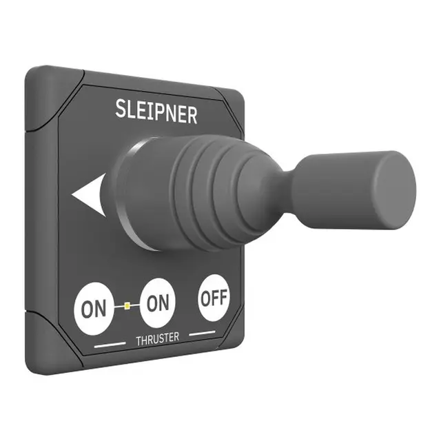 SLEIPNER Kontrollpanel - Joystick 12/24V - Firkantet - Sprutsikker - grå 