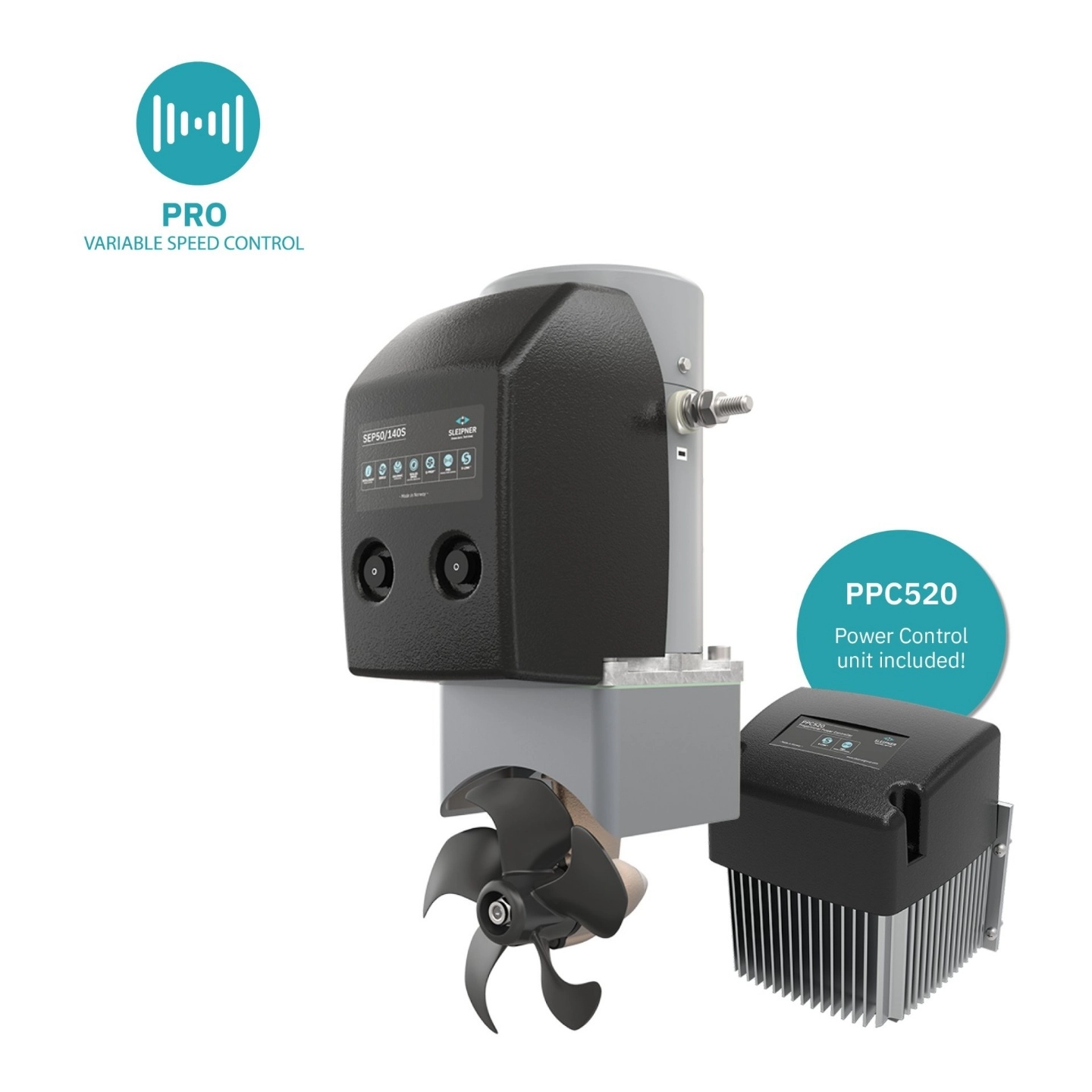 SLEIPNER Sep50 Pro™ baug/hekk thruster 50kg variable thrust 24V