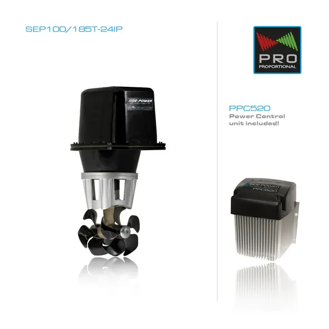 SLEIPNER Baugpropell SEP100IP - 24V Effektregulering, IP gnist- og vanntett 