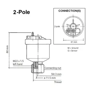 VDO Generator turtall M22x1.5 2 polet