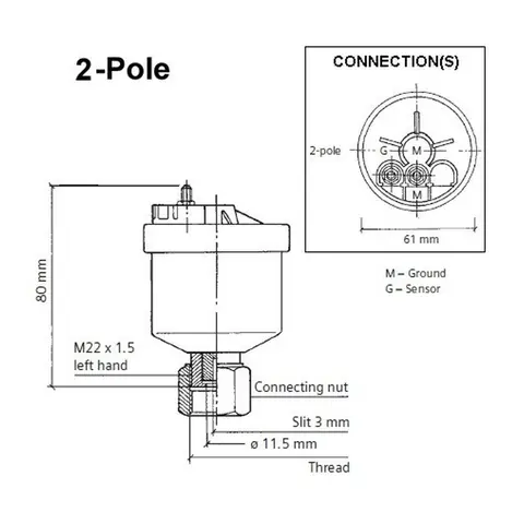 VDO Generator turtall M22x1.5 2 polet 