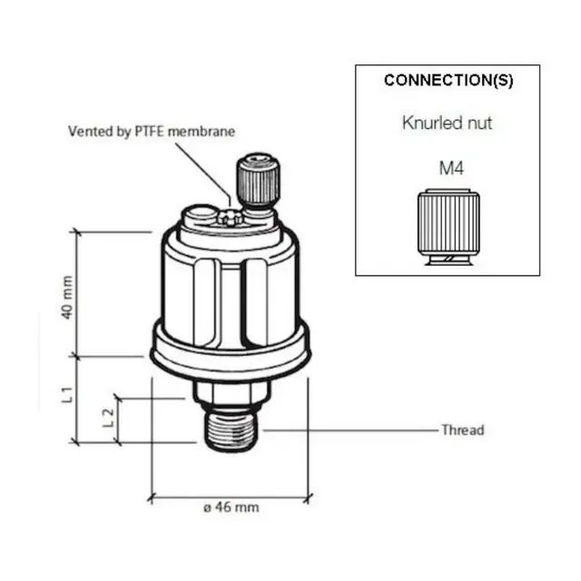 VDO Oljetrykkgiver 5bar 1/8"-27 Nptf 1 polet 