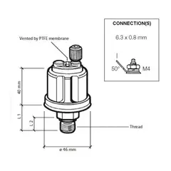 VDO Oljetrykkgiver 10bar R1/8" Din2999 1 polet