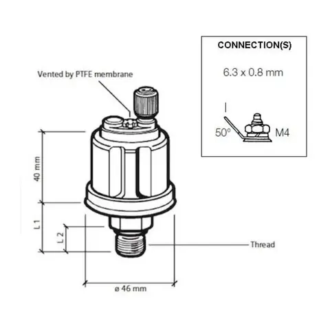 VDO Oljetrykkgiver 10bar R1/8" Din2999 1 polet