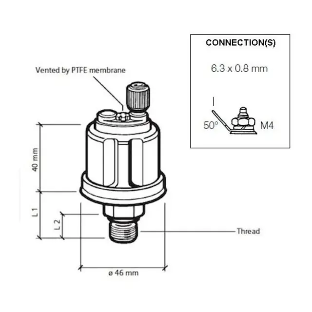 VDO Oljetrykkgiver 10bar R1/8" Din2999 1 polet 