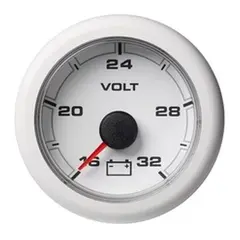 VDO Voltmeter 16-32V, Hvit Ø52mm - OceanLink