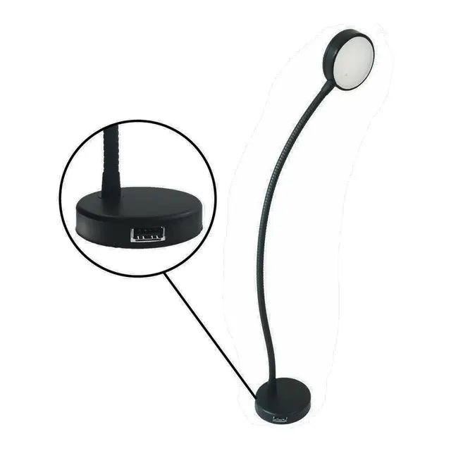 LED kartlampe 9-30v sort Fleksibel - vanntett 