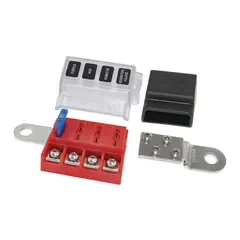 BLUE SEA SYSTEMS Batteriterminal For 4 sikringer + koblingskinne (-)