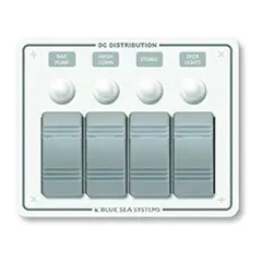 BLUE SEA Bryterpanel, 4 brytere hvit vanntett